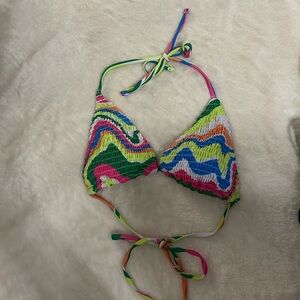 Bright Multi color triangle style bikini top